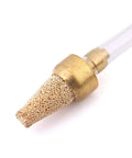 Close-up of brass nozzle for Heavy Duty Adjustable Mist Coolant Spray System For Cnc Lathe Mill Machines Featuring Eight Millimeter Tubing.