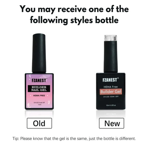 Hema Free Builder Gel In A Bottle BIAB For Nails 15ml 2Pack old and new bottles comparison for nail extensions and apex