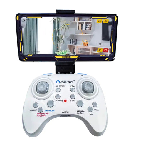 Remote controller with phone displaying drone camera feed; Drone Camera For Firefly EX And FPV Smart Drones, Lightweight