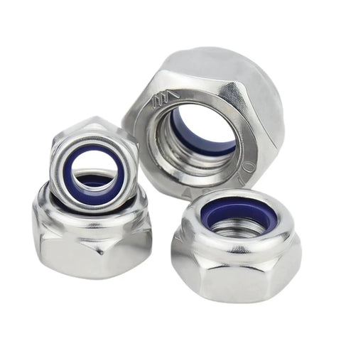 M8 Nylon Insert Lock Nuts 304 Stainless Steel Self Locking Hex Nuts Vibration And Corrosion Resistant 30 Pack