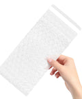 Hand holding Self Seal Bubble Cushioning Bags 8x4 Inch Pack Of 100 Double Walled PE Pouches