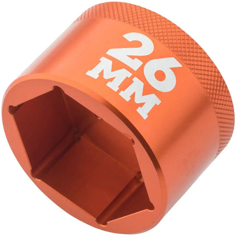 Orange Fork Topcap Socket 26mm 3 By 8 Drive Aluminum 7000 Series Chamferless Low Profile 6 Point
