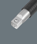 Close-up of the drive end of Kraftform Kompakt 400 RA Imperial 9-Piece Set With Ergonomic 2-Component Handle Fine-Tooth Ratchet Reversing Lever.
