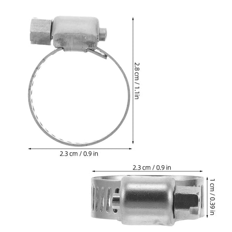 Heavy Duty 10 Pack Steel Hose Clamp Kit With Worm Gear Fastening For Auto Water Pipes, Reliable Versatile Pipe Clamps Built Tough To Secure Fluid Lines And Mechanical Fitters Like A Pro. Steel worm gear hose clamp, 2.3 cm wide, 2.8 cm diameter