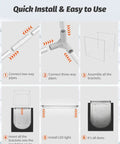 Installation guide for Tough As Nails 3D Printer Enclosure with LED light, illustrating pipe connections, LED installation, and bracket assembly.