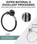 Matte Black Wall Towel Holder And Ring - Stainless Steel Heavy Duty Hand Towel Bar for bathroom detailing corrosion resistance