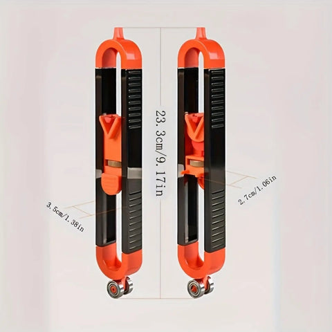 Precision Contour Scribe Tool With Lock Pin Slick Woodworking Measuring Ruler showing dimensions and details for tile cutting.