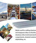 Low Temp Flux-Cored Aluminum Brazing Rods Set, 100 Pcs with industrial and transportation applications background