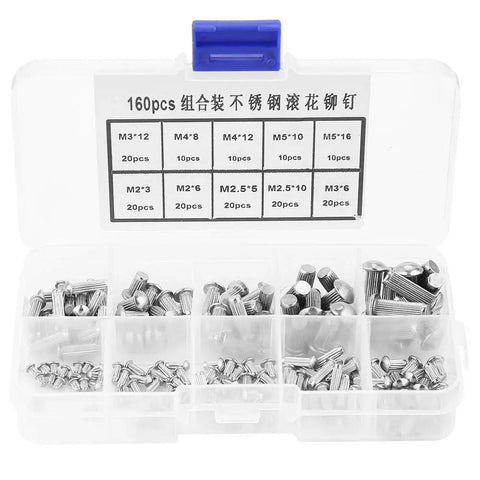 Hella Tough Stainless Steel Solid Rivets 160 Piece Assorted Kit For Slick Nameplate And Product Label Fastening Top Shelf Diy Hardware To Get It Done Without Stress