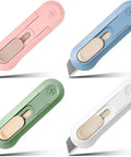 Ultra Sharp Retractable Box Cutter Set For Grab And Go Box And Envelope Opening, 4 colors, rust-resistant steel blade