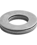 Thinking Process: needle roller thrust bearing with steel washers, close-up top view