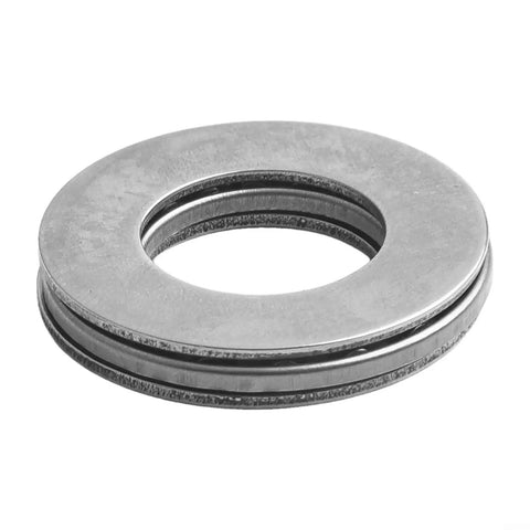 Thinking Process: needle roller thrust bearing with steel washers, close-up top view