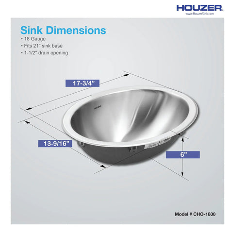 Opus Built To Last Stainless Steel Undermount Bathroom Sink 18 Inch Oval Bowl With Overflow Drain Assembly diagram and dimensions