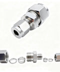 Lophtnix 304 stainless steel compression tube fitting reducing union with double ferrule, 1/4 in to 3/8 in OD, 2 pcs