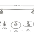 All In One Bathroom Vanity Set With Three Light Fixture, Towel Bar, Toilet Paper Holder, Towel Ring And Robe Hook, Brushed Steel Finish