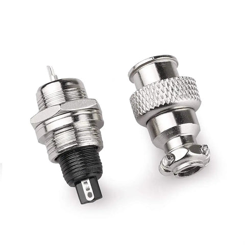 GX12 2 Pin Panel Mount Circular Metal Aviation Connector Adapters Male And Female Plug Socket With Waterproof Cap 5 Pieces