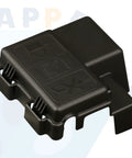 Rock Solid Heavy Duty Straight Drop In Battery Positive Cable Junction Block Cover showing black plastic design for GM trucks.