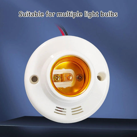 High Sensitivity E27 Sensor Light Socket Adapter 1 Or 2 Pack for safe home lighting, top view of white bulb holder
