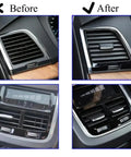 Volvo XC90 V90 S90 2015 2024 Air Conditioning Vent Clips Repair Kit Front And Rear Dash Vents Sliders Grille Outlet Clips Keeps Vents Clean And Improves Air Flow For A Cooler More Comfortable Cabin., before and after Volvo dashboard air vent clips repair kit on front and rear vents