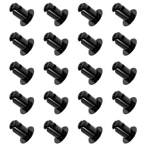 Heavy Duty Stainless Steel Quarter Dzus Fasteners With Button Oval Head And 7/16 Inch Stem, pack of 20 black fasteners for racing.