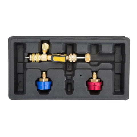 R134a HVAC Valve Core Removal And Installation Tool With Built In Ball Valve For No Gas Loss in foam case
