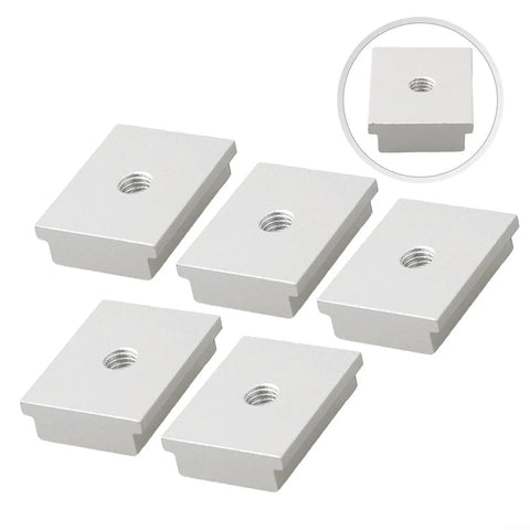 Beefy Five Piece Aluminum Alloy T Track Nuts M6 M8 Set For T Slot Woodworking, Heavy Duty Quick Install Sliders Display