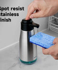 Stainless Steel Liquid Soap Dispenser 15 Fl Oz For Dish And Hand Soap No Fuss Pump Top Lifts Off Easy Refill Max Fill Line