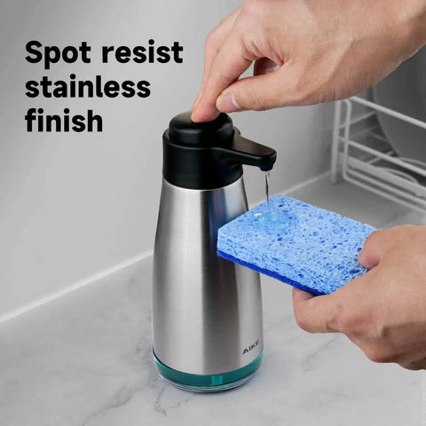 Stainless Steel Liquid Soap Dispenser 15 Fl Oz For Dish And Hand Soap No Fuss Pump Top Lifts Off Easy Refill Max Fill Line