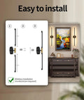 Black And Gold Rechargeable Wall Sconce Set Of Two Packing An Epic 8000 Mah Battery demonstrating easy installation steps.