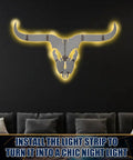 Hands On Welding Practice Kit For Beginners With Pre Cut 201 Carbon Steel Plates To Build A Deer Head Sculpture Ideal For TIG MIG ARC And Stick Welding Training A Great DIY Gift For Welders Enthusiasts, installed with light strip on wall.