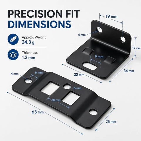 8 Pack Quick Fitting Furniture Joint Bracket Set Built Tough Heavy Duty Stainless Steel Corner Braces With Screws dimensions diagram