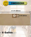 Dimensions of Ten Pack 19 3100 Shop Vac Bags For Stanley Wet Dry Vacuums Five Gallon Six Gallon Eight Gallon