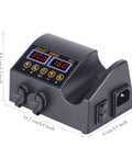 2 In 1 750W Hot Air Soldering System With LCD Display showing measurements for PCB SMD BGA IC Repair Rework