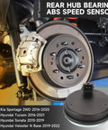 Rear Hub Bearing With ABS Speed Sensor Replacement 58980-C1100 installed on vehicle; fits Veloster N 2019-2022, Tucson 2016-2021.
