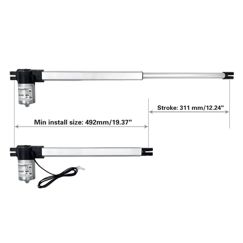 Power Recliner Lift Chair Linear Actuator Replacement For 19B Motor Model JLDQ.19B.492.311K01 dimensions and design