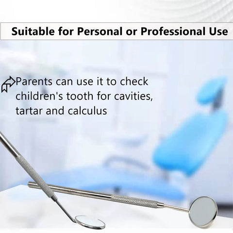 Dental Inspection Mirror With Stainless Knurled Handle 6.5 Inch Total Length 22mm Mirror Diameter Cone Socket For Pro Dental Exams And Home Checkups Durable Stainless Steel Build Easy Grip, shown with mirror and handle