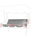 Grey 3 Seater Swing Cushion Cover Replacement For Patio Garden Yard Easy To Install Durable All Weather Outdoor Bench