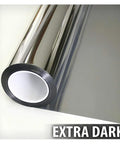 Very Dark Daytime Privacy Window Film With Heat Control Mirror Silver Tint Extra Reflective Silver Shade roll