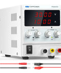Adjustable DC Bench Power Supply 0 To 30V 0 To 10A With 4 Digit Display Pro Grade Regulated Lab Power with alligator clips