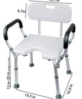 Tool Free Assembly Shower Chair For Tub No Tools Needed With Adjustable Height From 15 To 20 Inches In 1 Inch Steps Portable Bath Seat
