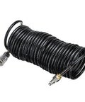 Badass Polyethylene Pneumatic Air Hose With Quick Coupler 25 Foot Quarter Inch Npt American Connector curled black hose with connectors