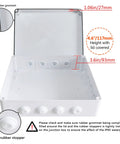 Open Rugged ABS Plastic IP65 Dustproof Waterproof Junction Box Electrical Enclosure White with rubber grommets and stoppers