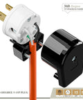 Right Angle NEMA 5 15P 15A 125V AC Plug With ETL Certification showing assembly and copper pins