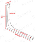 Rock Solid White Heavy Duty L Brackets For Wall Shelves 8 By 6 Inch Thick Steel Shelf Support dimensions illustration