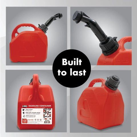 Portable 1.5 Gallon Gas Can With Transfer Hose And Nozzle For Gas And Diesel Anti Spill Design And Child Resistant Cap