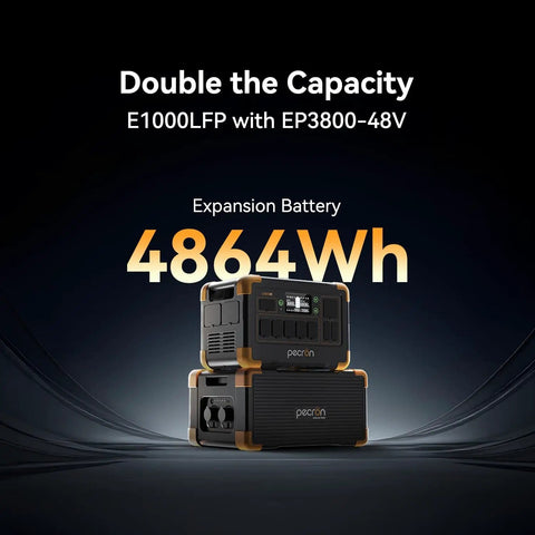 Massive 3840Wh LiFePO4 Expansion Battery For E3600LFP E3800LFP F3000LFP E2400LFP E1500LFP E1000LFP With Built In BMS shown with 4864Wh capacity