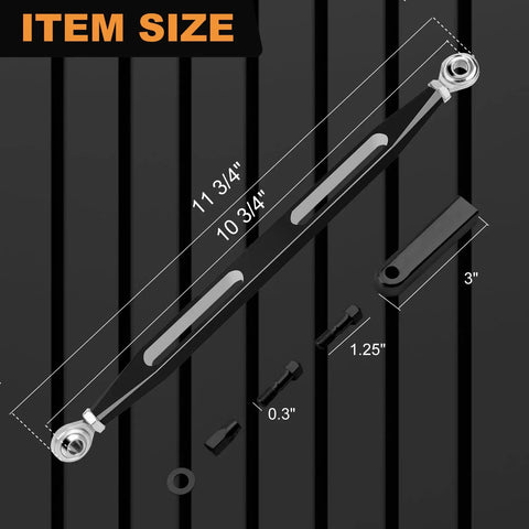 Beefed Up Shifter Linkage For Harley Touring Models 1986 To 2024 With Extended Reach Forward Controls, 11 3/4 inch black metal