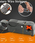 Rotary Wire Stripper from Pro Grade Network Tool Kit Set With Rock Solid Cable Tester And No Sweat Wire Strippers for wire preparation.