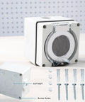 Built Legit For Any Adventure This Heavy Duty Nema 5-30R RV Power Outlet Box with cut-out and screw holes.