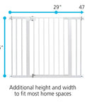 Extra Tall 36 Inch Wide Baby Gate With Door For Doorways And Pets, Fits 29 To 47 Inch Openings, height and width measurements